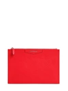GIVENCHY MEDIUM ANTIGONA GRAINED LEATHER POUCH, RED