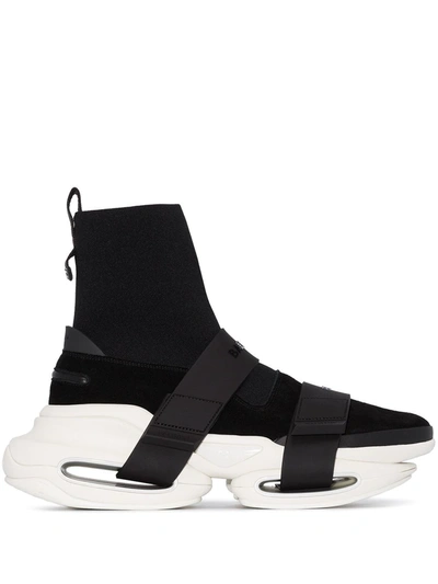 Shop Balmain B-bold High-top Sneakers In Black