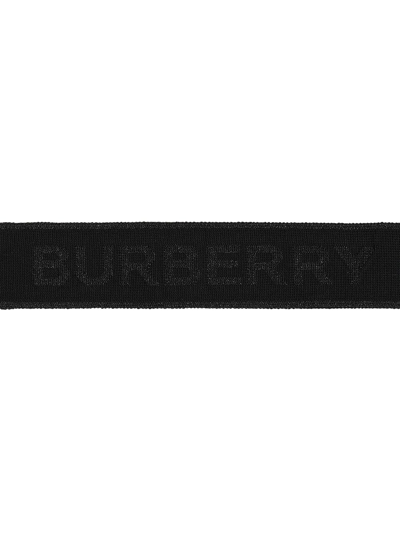 Shop Burberry Jacquard-woven Logo Headband In Black