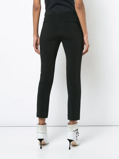 Adam Lippes Stretch Cady Cigarette Trousers With Pintuck In Black