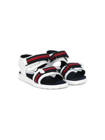 Shop Gucci Web Detail Sandals In White