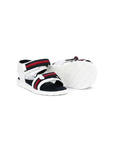 Shop Gucci Web Detail Sandals In White