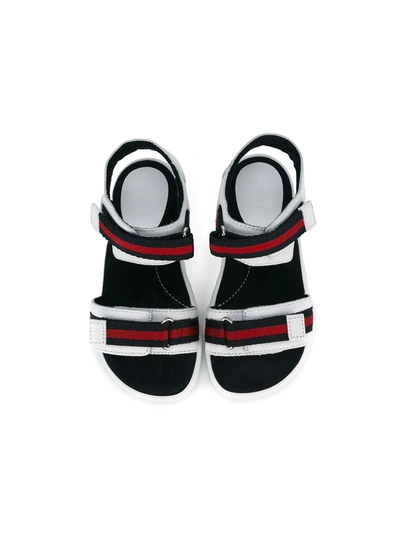 Shop Gucci Web Detail Sandals In White