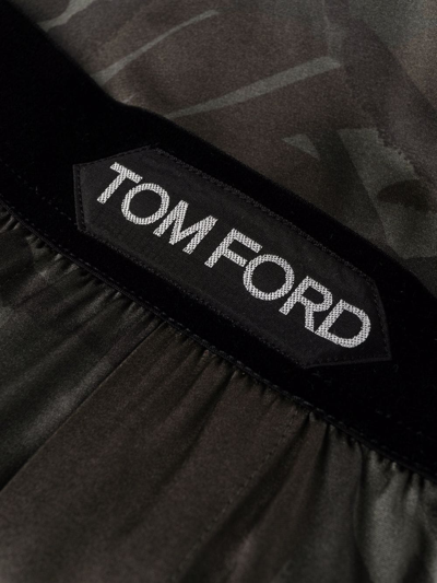 Shop Tom Ford Camouflage Satin-silk Boxer Shorts In Green