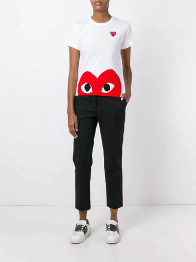 Comme Des Garçons Play Comme Des Garcons Play White Half Heart T-shirt In White
