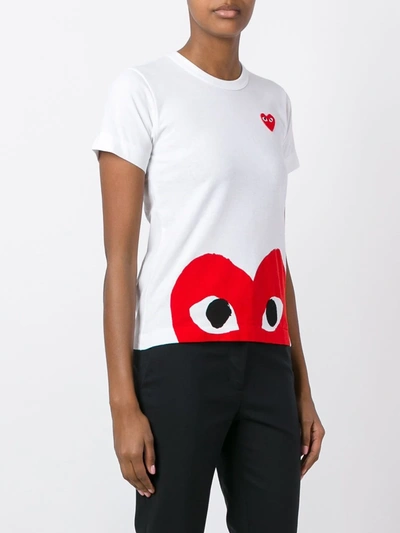 Shop Comme Des Garçons Play Logo-print Cotton T-shirt In White