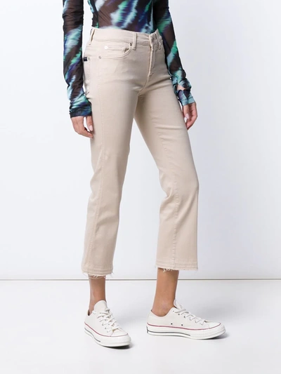 Shop 7 For All Mankind Slim-fit Cropped Jeans In Neutrals