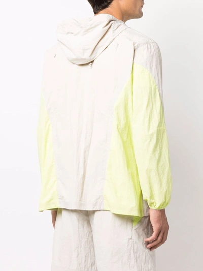 Shop Y-3 Colourblock Hooded Zip-up Jacket In Nude