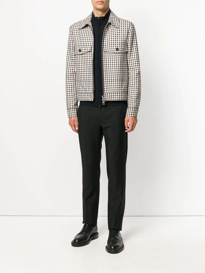 John Smedley High Neck Zipped Cardigan In Blue