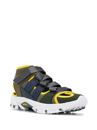 Shop White Mountaineering Vibram Contrast Sole Sandals In Green