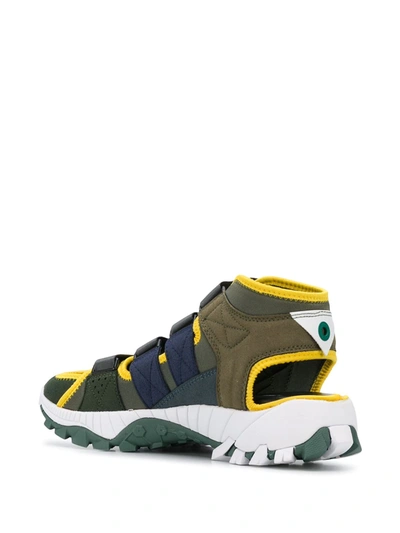 Shop White Mountaineering Vibram Contrast Sole Sandals In Green