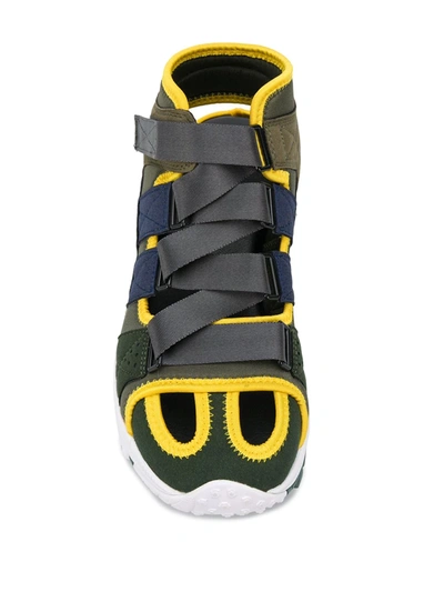 Shop White Mountaineering Vibram Contrast Sole Sandals In Green