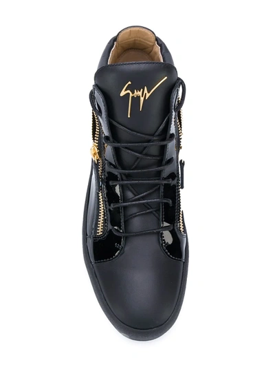 Shop Giuseppe Zanotti Kriss Mid-top Sneakers In Black