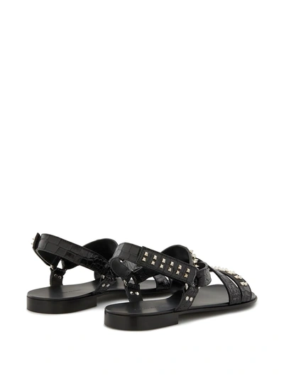 Shop Giuseppe Zanotti Liam Studded Sandals In Black