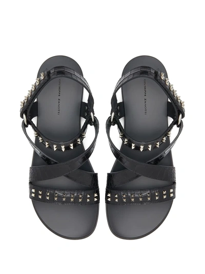 Shop Giuseppe Zanotti Liam Studded Sandals In Black