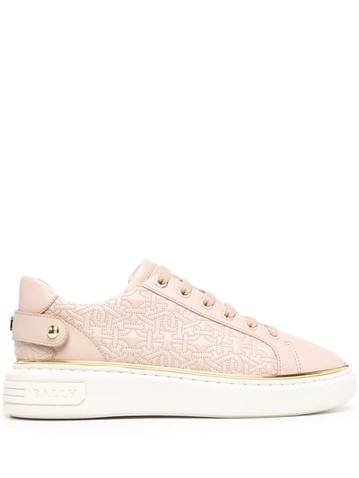 Shop Bally Malya Monogram-quilted Sneakers In Rosa
