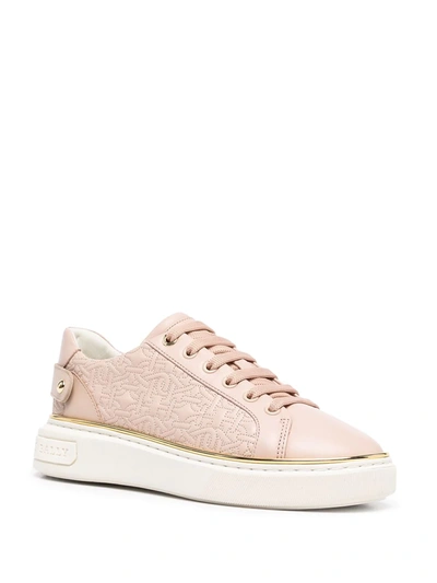 Shop Bally Malya Monogram-quilted Sneakers In Rosa
