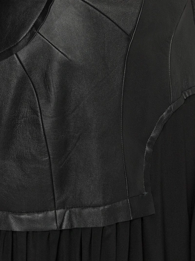 Shop Yohji Yamamoto Lambskin And Silk Dress In Black