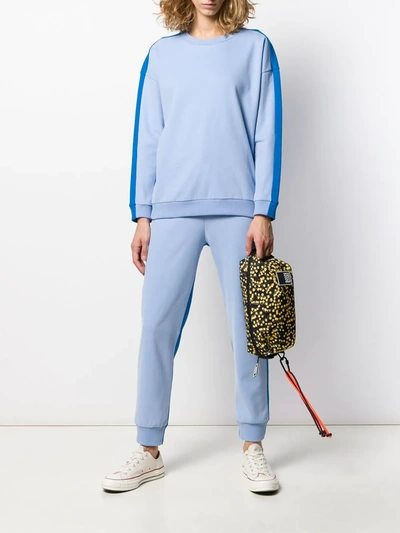 Shop Chinti & Parker Contrast Panel Track Pants In Blue