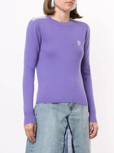 Bapy By *a Bathing Ape® Long Sleeve Ribbed Knit Sweater In Purple