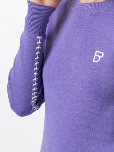 Bapy By *a Bathing Ape® Long Sleeve Ribbed Knit Sweater In Purple