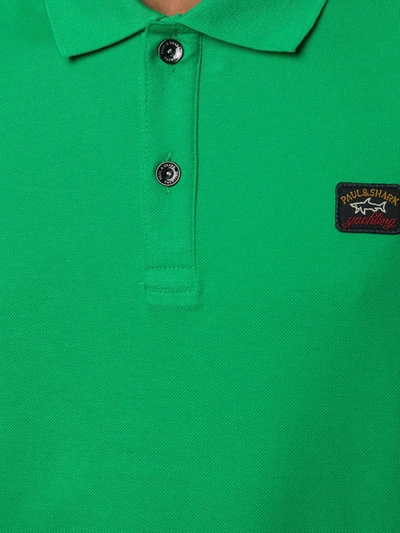 Shop Paul & Shark Logo Patch Polo Shirt In Green