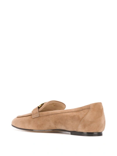 Shop Tod's Kate Suede Loafers In Neutrals