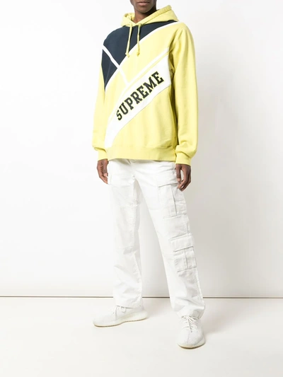 Shop Supreme Logo Print Hoodie In Yellow