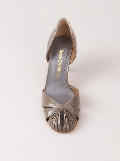 Shop Sarah Chofakian Round-toe Pumps In Grey