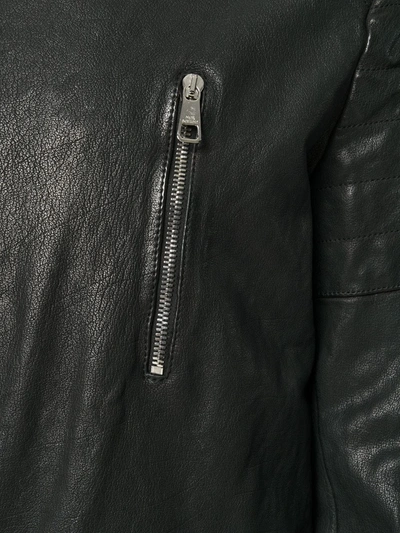 Neil Barrett Hand Printed Leather Biker Jacket In Black