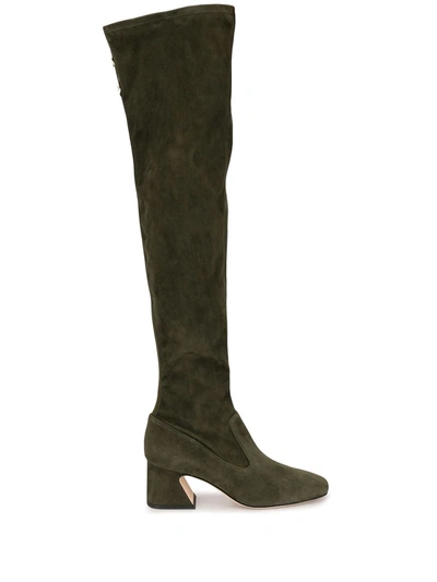 Shop Alberta Ferretti Thigh-high Boots In Green