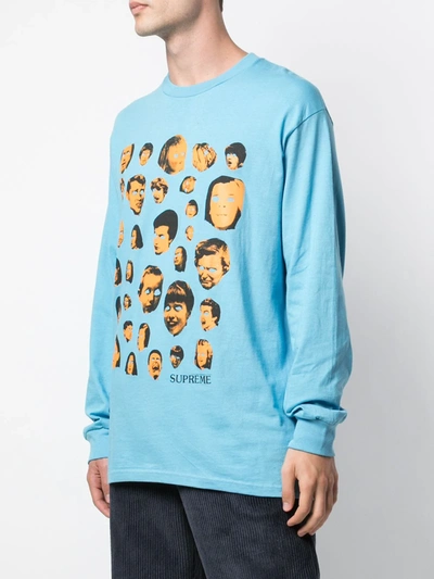 Shop Supreme Faces Long-sleeve T-shirt In Blue