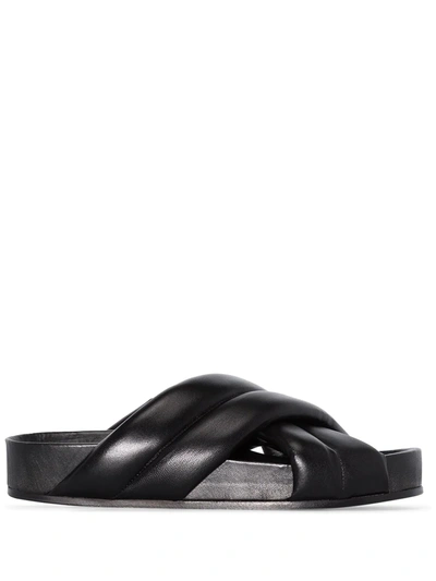 Shop Jil Sander Crossover Padded Sandals In Black