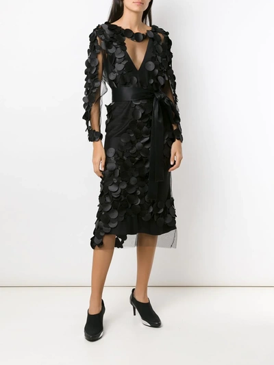 Shop Gloria Coelho Embellished Midi Dress In Black
