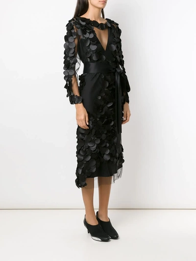 Shop Gloria Coelho Embellished Midi Dress In Black