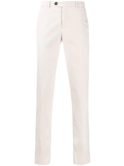 Shop Brunello Cucinelli Classico Slim Fit Chinos In White