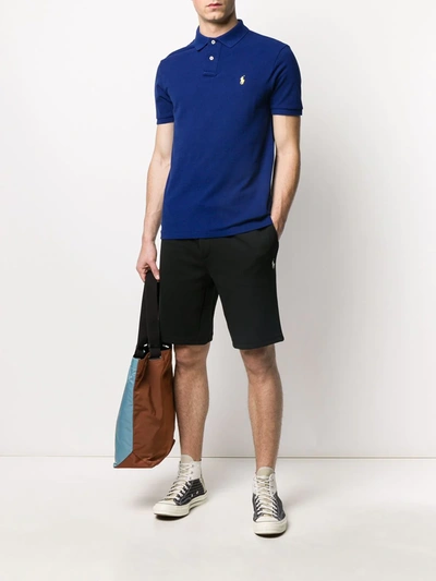 Polo Ralph Lauren Cotton Polo Shirt With Embroidered Logo In Blue