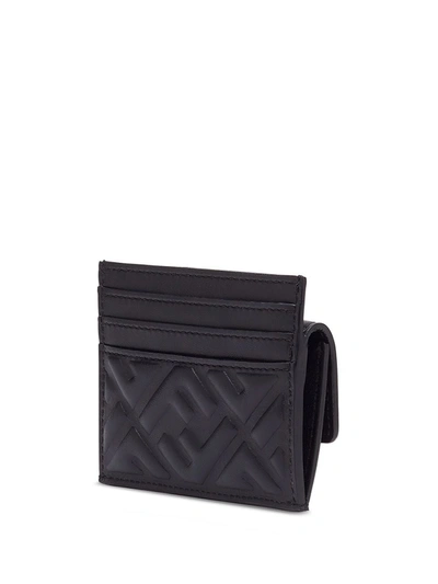 Fendi Ff Pattern Card Case In Black