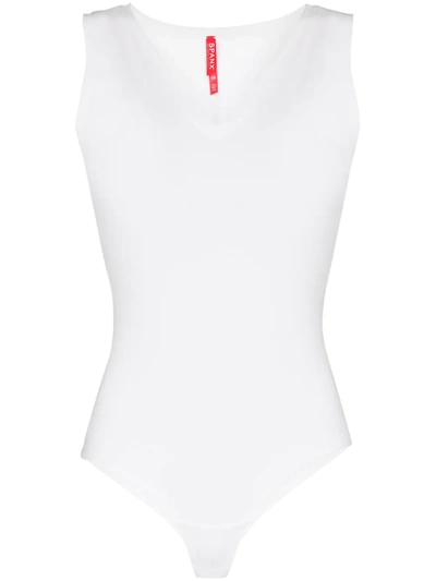 Shop Spanx Suit Yourself V-neck Bodysuit In White