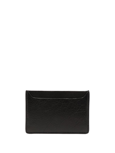 Shop Oamc Logo-print Leather Wallet In Black