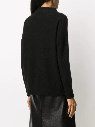 Vince Dropped Shoulder Jumper In Black