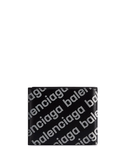 Shop Balenciaga Cash Square Folded Wallet In Schwarz