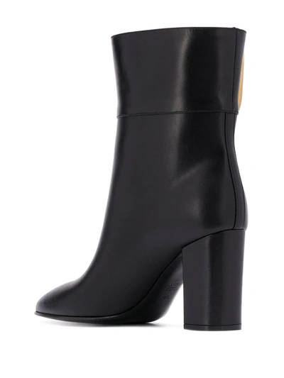 Shop Valentino Vlogo Pointed Boots In Black