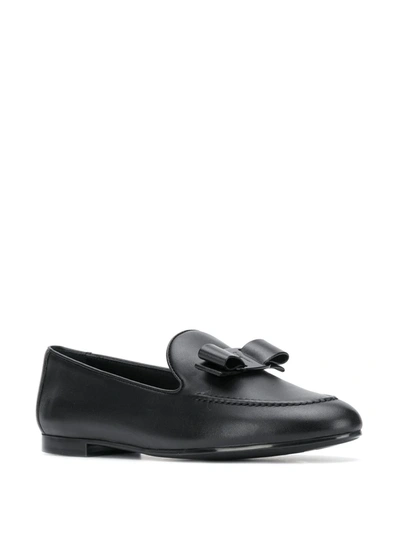 Ferragamo Vara Bow Loafers In Black