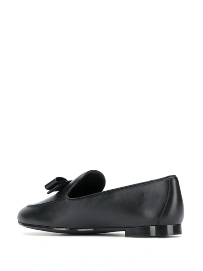 Shop Ferragamo Vara Bow Loafers In Black
