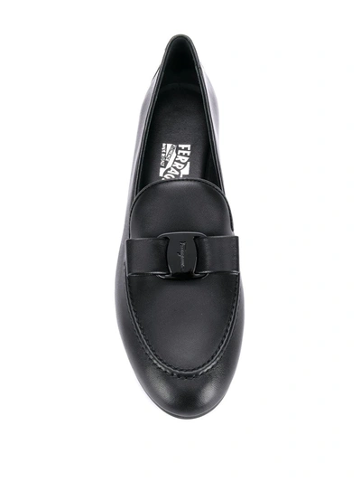 Shop Ferragamo Vara Bow Loafers In Black