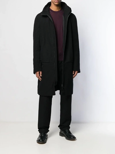 Shop Individual Sentiments Woven Straight Fit Coat In Black