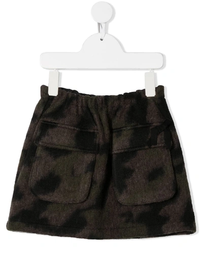 Shop Douuod Camouflage Print Skirt In Green