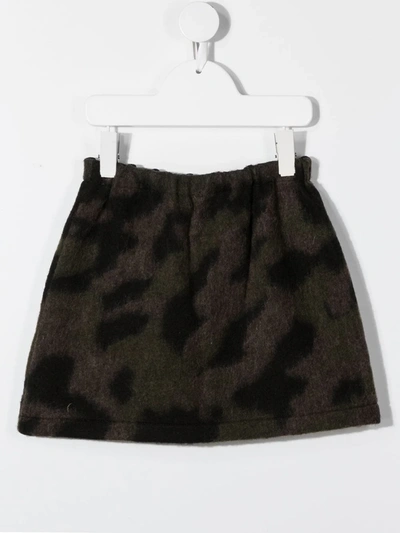 Shop Douuod Camouflage Print Skirt In Green