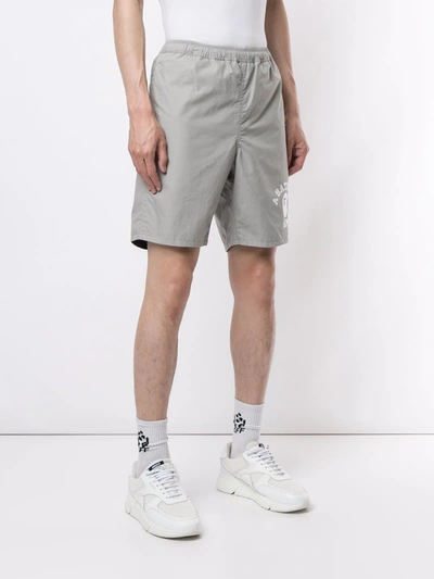 Shop A Bathing Ape Logo-print Track Shorts In Grey